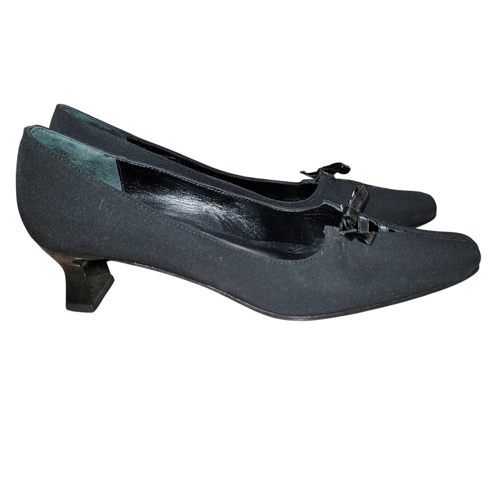 Van Eli‎ Women Square Toe Spool Heel Pumps Work Events Minimalist 7N Goth Witchy - Picture 7 of 12